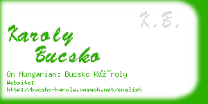 karoly bucsko business card